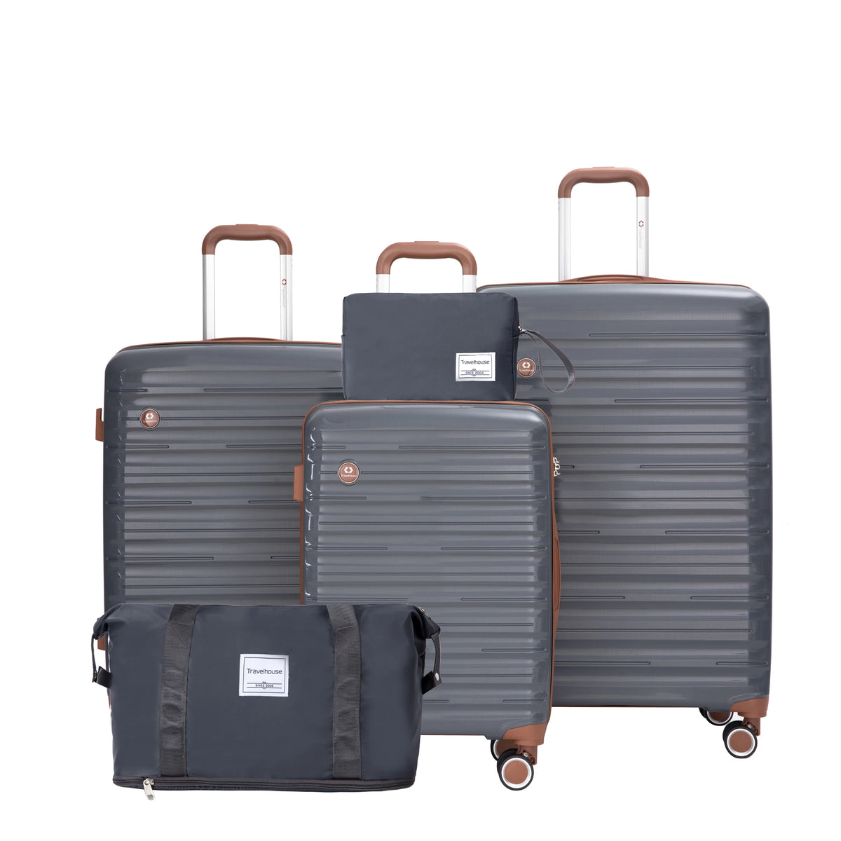5-Piece Luggage Set with Spinner Wheels TSA Lock Hardcase Travel Suitcases