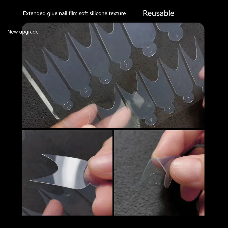 12pcs Matte Nail Art Paperless Tray Set for Manicure Decorations, Adhesive Nail Accessories