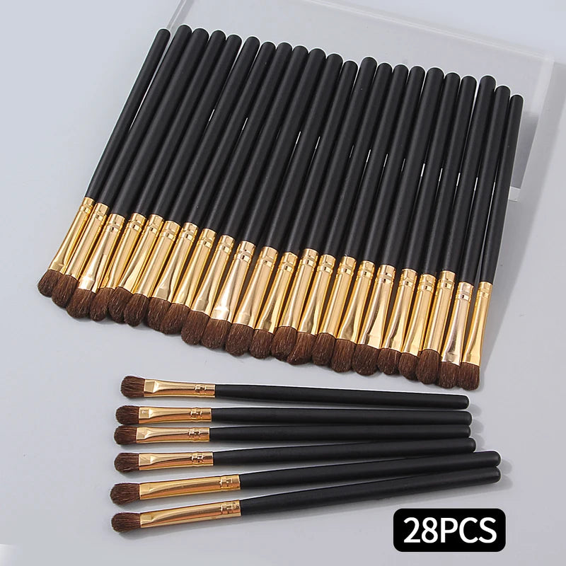 28-Piece Professional Eye Makeup Brush Set with Eyeshadow & Application Brushes