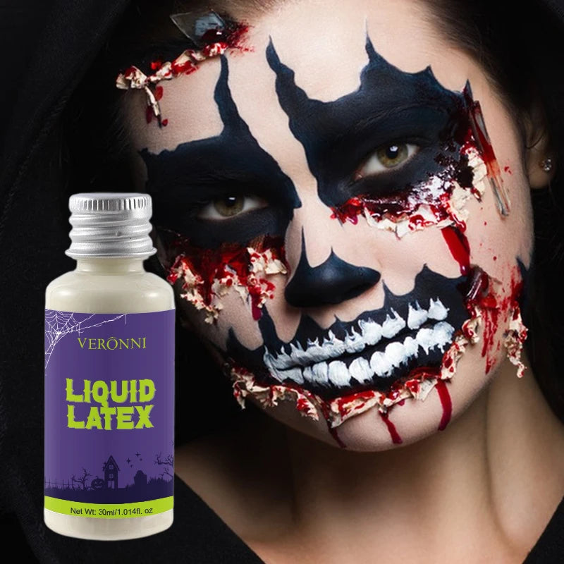 Liquid Latex Kit for SFX Makeup Scars Wounds Prosthetics Halloween 30ml+50ml