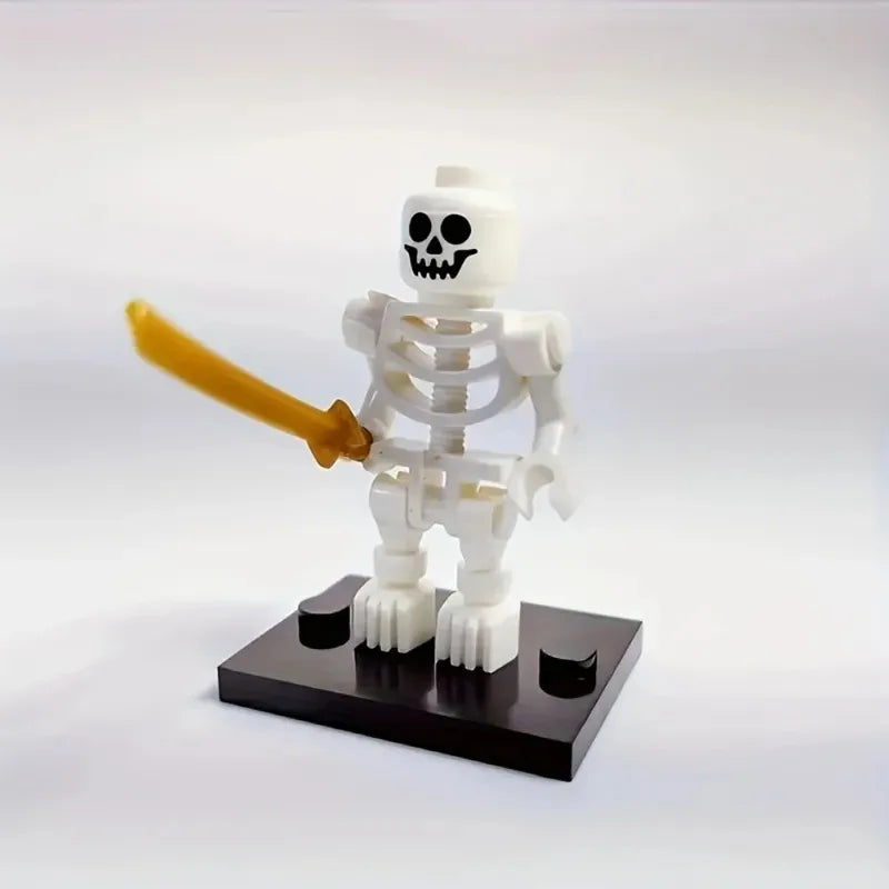 Halloween Skeleton Building Blocks Set - Mini Ninja Bone Figures for Kids