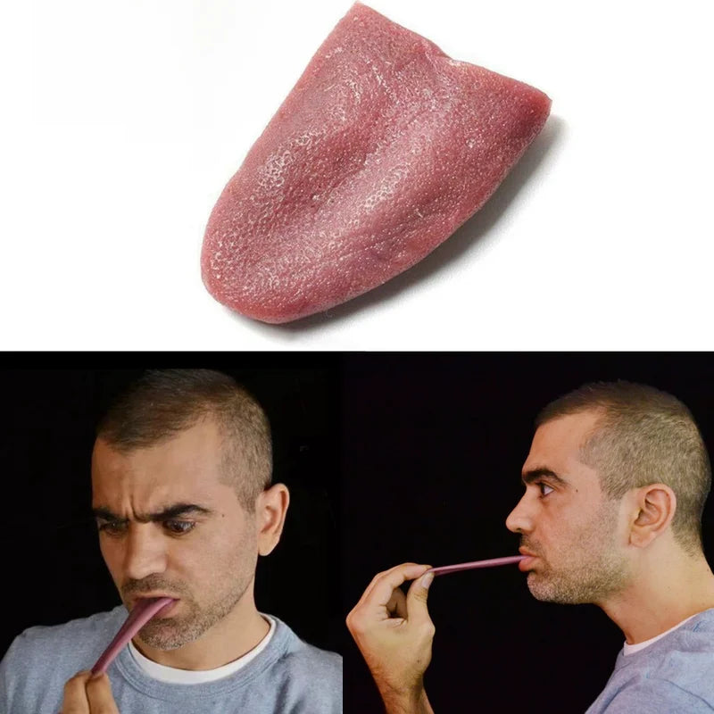 Rubber Tongue Prank Toy for Halloween Tricks Kids Gag Joke Silly Fun