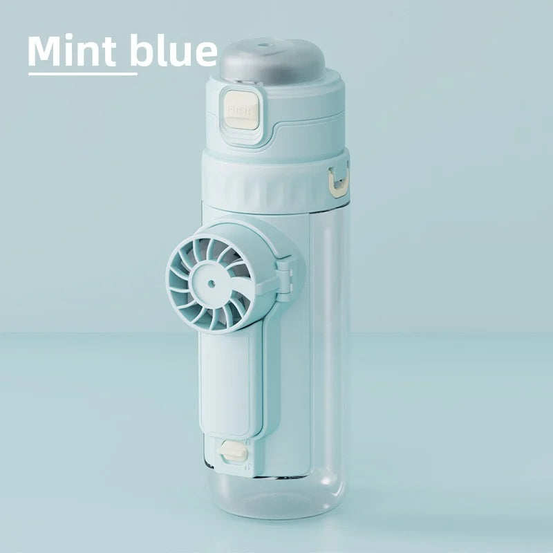 Portable Water Spray Fan with Water Cup for Kids - Handheld Multi-Functional Personal Fan