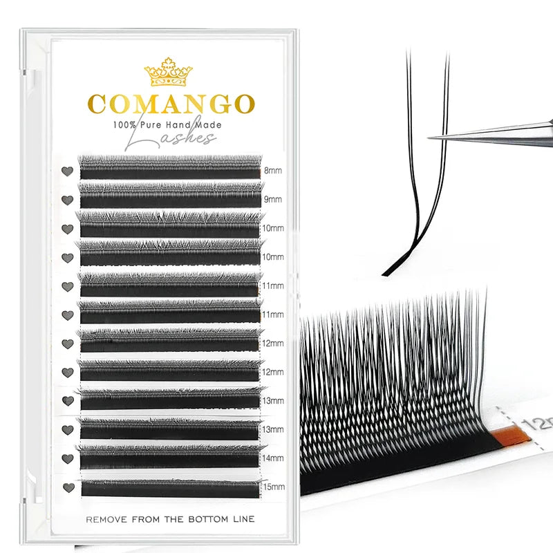 False Eyelash Extensions 2D U-Shaped Natural Black Soft Fans Individual False Lashes
