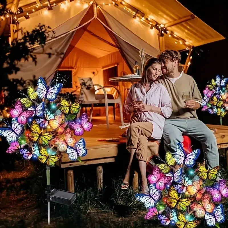 Solar LED Butterfly Garden Light Outdoor Landscape Decor Waterproof
