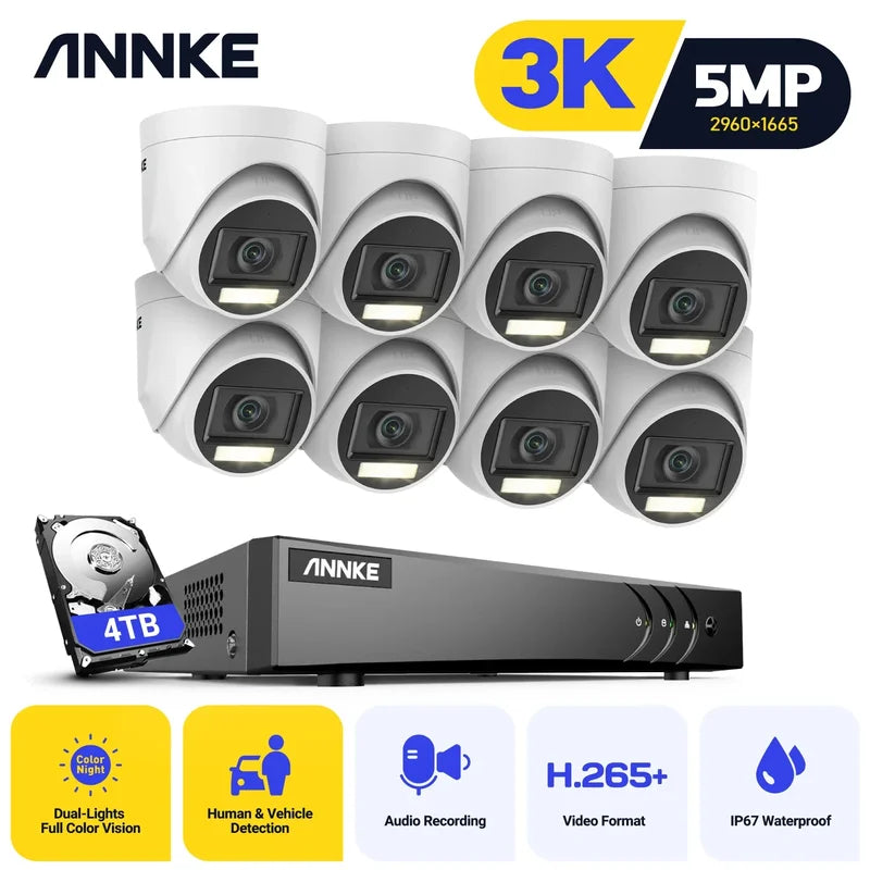 8-Channel 5MP DVR Security Camera System with 8 Outdoor PIR Cameras