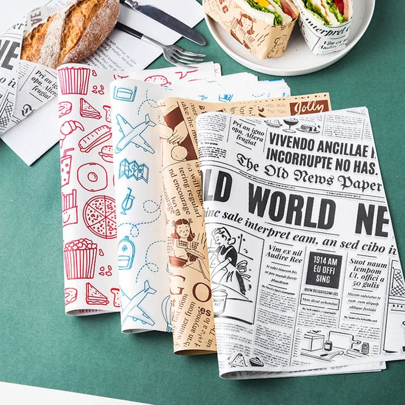 25-Piece Food Grade Wax Paper Wraps for Baking and Food Storage