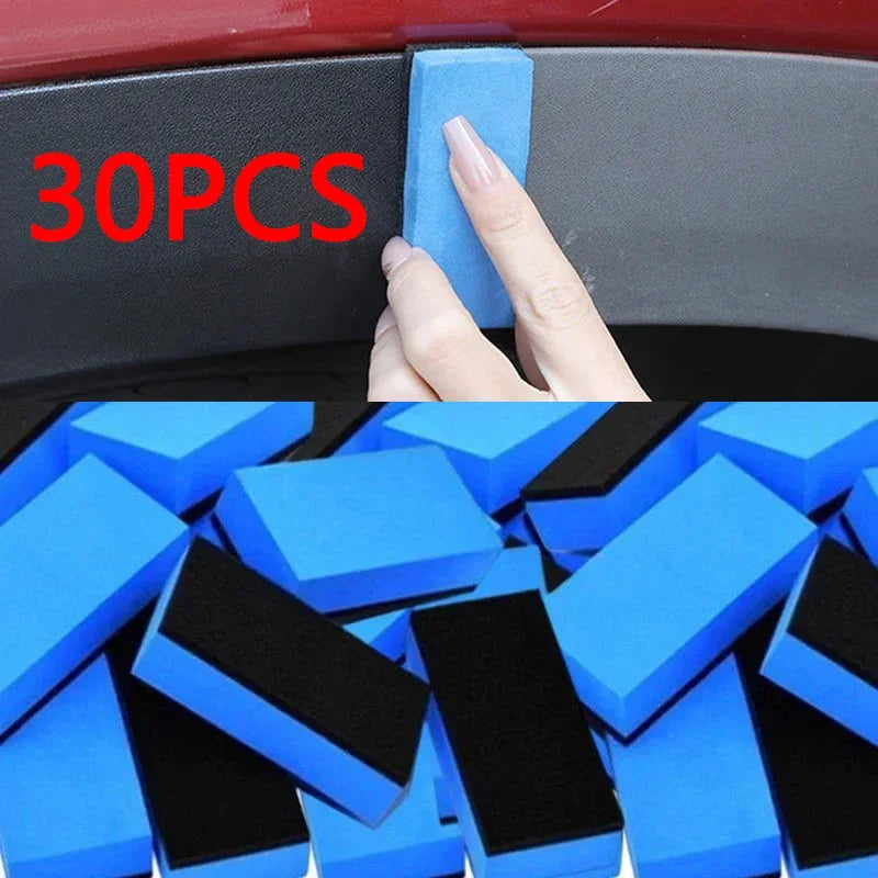 Car Ceramic Coating Sponge Applicator 30PCS Glass Nano Wax Cloth Cleaning Accessory