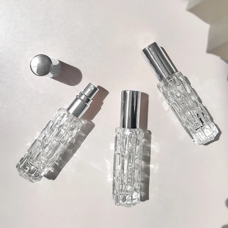 Glass Perfume Spray Bottle 10ml with Aluminum Press Spray Head - Empty Dispenser
