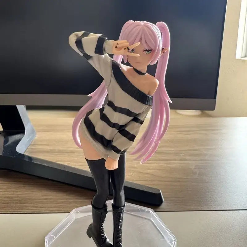 Anime Frieren Action Figure Sweater Set - Cute Girl Statue Doll Model