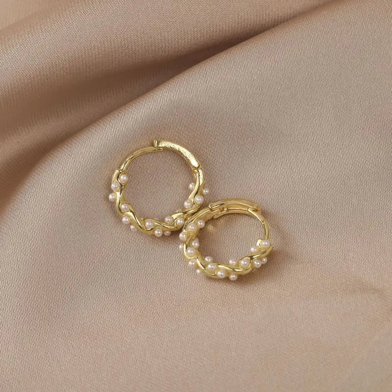 Korean Style Circle Pearl Earrings - Small Versatile Women's Jewelry