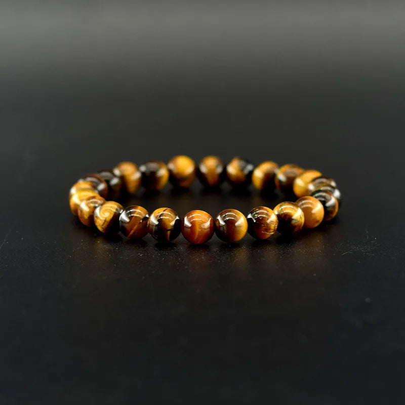 Natural Yellow Tiger Eye Beaded Bracelet for Wealth and Money Charm Jewelry for Men Women