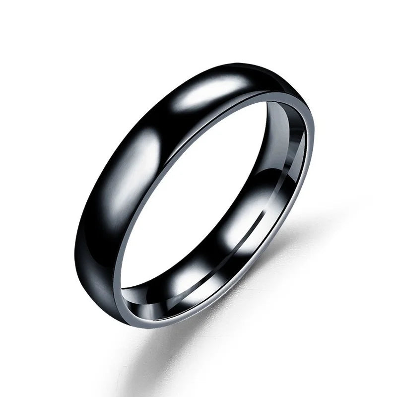 Titanium Wedding Ring Men Women 4mm 6mm High Polished Allergy-Resistant Jewelry