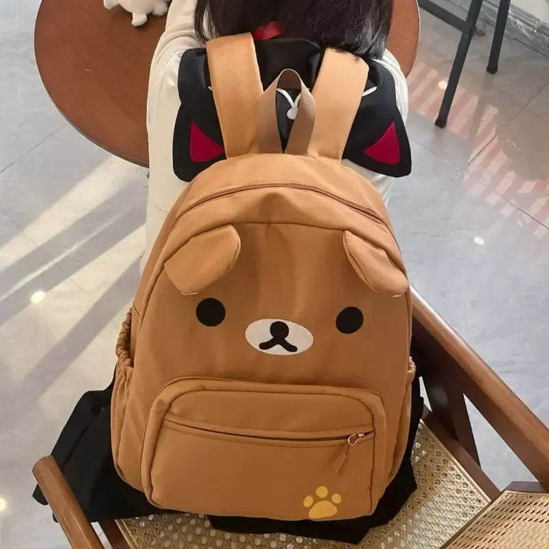 Kids & Adult Waterproof Nylon School Backpack - Large Capacity Cartoon Embroidery