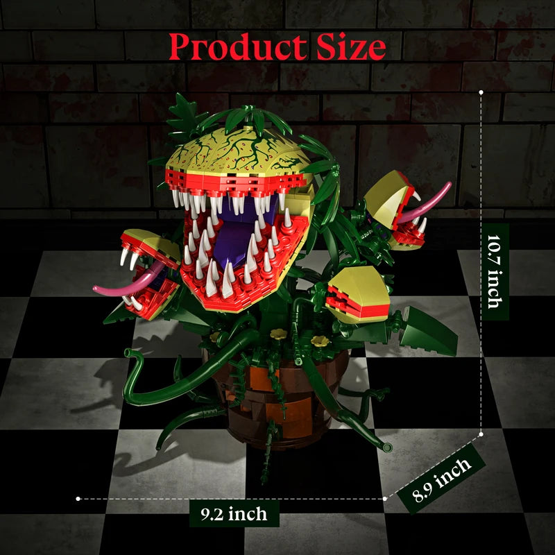 Piranha Plant Audrey II Building Blocks Set - Horror Flower Shop Decor, Halloween & Christmas Gift, 629 Pieces