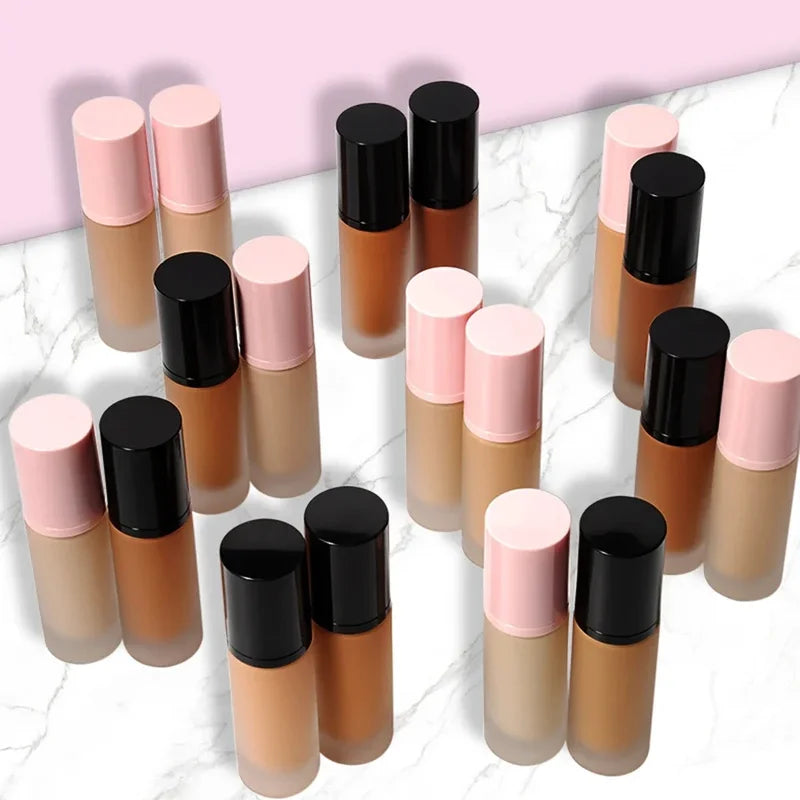 Long Lasting Waterproof Matte Liquid Foundation - Dark Skin, Oil-Free, Custom Logo