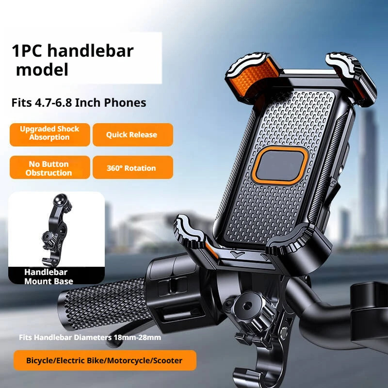 Universal Bicycle Phone Holder Motorcycle Handlebar Mount Shockproof 4.7-6.8 Inch
