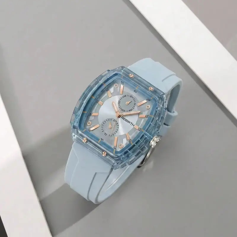 Casual Women's Watch with Silicone Strap - Macaron Colors, Lightweight Daily Wear