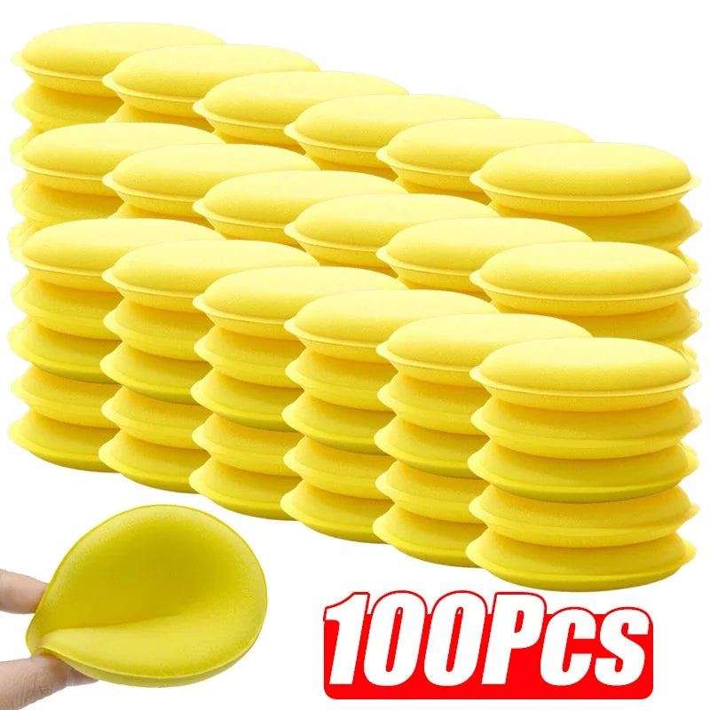High Density Car Waxing Polish Foam Sponges 50/100 Pcs - Detailing & Polishing Pads