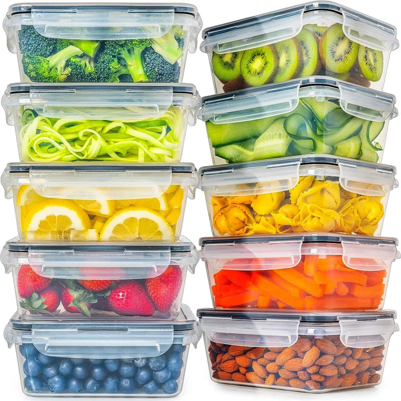 10-Piece Food Storage Container Set - BPA-Free, Microwave & Dishwasher Safe