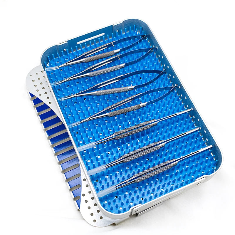 Ophthalmic Microsurgery Instruments Set - Surgical Scissors, Needle Holders & Tweezers in Multiple Colors