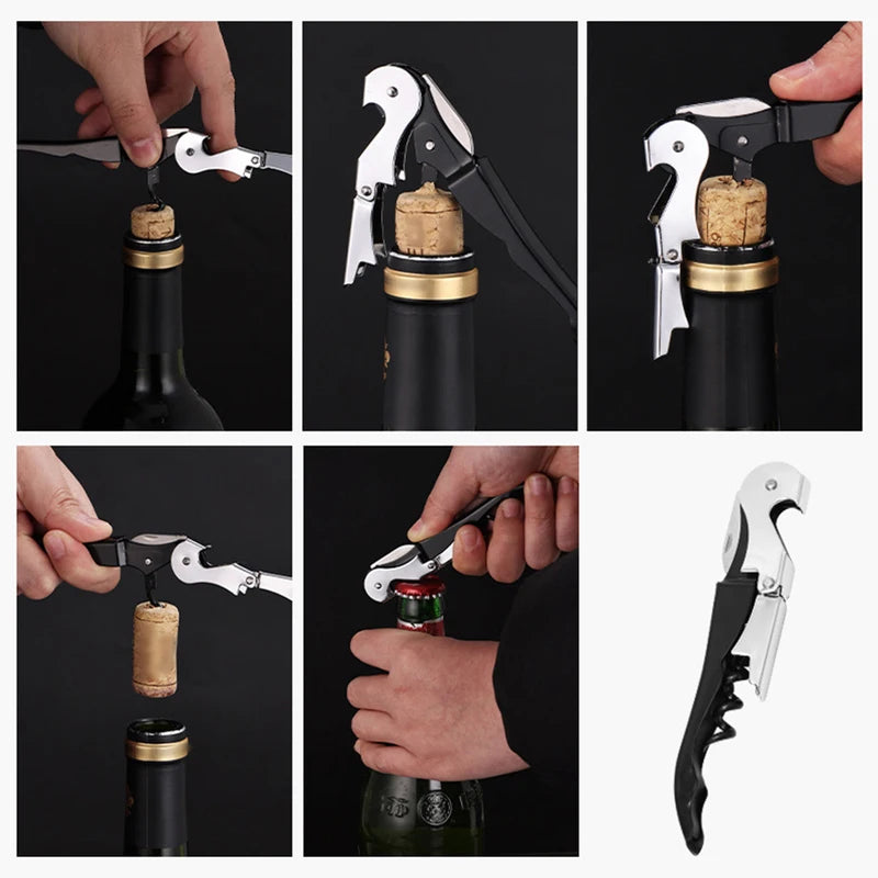 Multi-Functional Wine Opener Corkscrew with Foil Cutter - Professional Waiter Bar Tool
