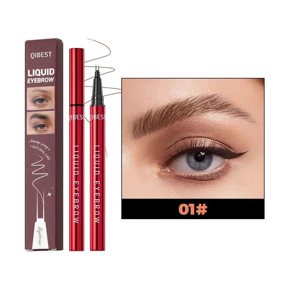 Waterproof Liquid Eyebrow Pencil & Eyeliner Pen - Smudge-Proof, Quick-Dry, Ultra-Fine
