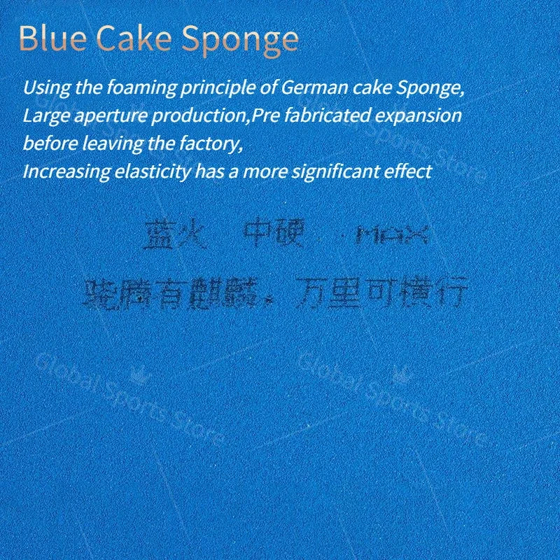 Table Tennis Rubber Sheet with Blue Sponge for 40mm+ Ping Pong Paddles