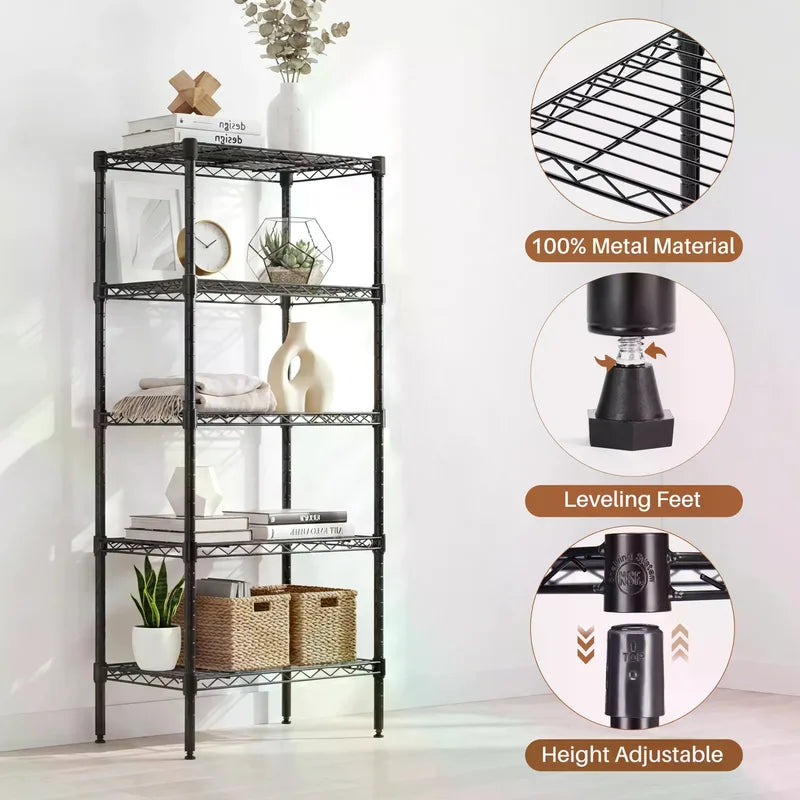 Heavy Duty Metal Storage Shelving Unit - Adjustable Wire Racks for Kitchen, Garage, Closet, Pantry