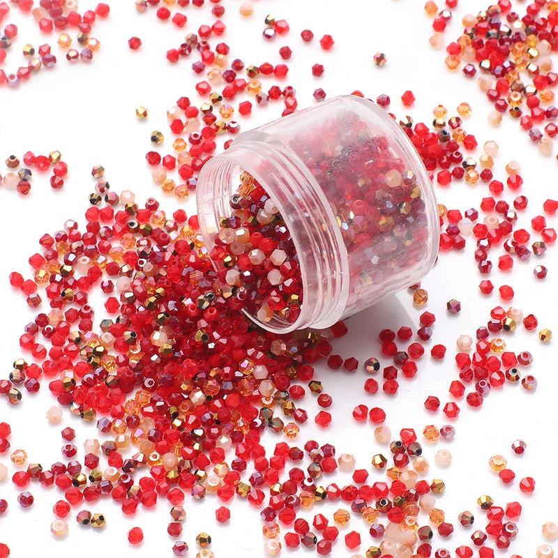 500Pcs 2mm Mixed AB Color Czech Glass Crystal Beads for Jewelry Making & Crafts