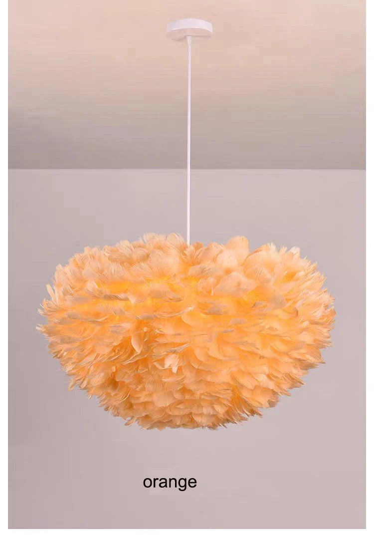 Large Goose Feather Chandelier for Living Room and Bedroom - Modern Lighting Fixture