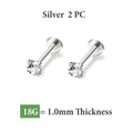 2/8PCS Stainless Steel Earring Nose Stud Cartilage Piercing Jewelry for Women