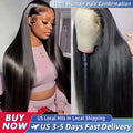200% Real Density Bone Straight 13x6 13x4 Transparent HD Lace Frontal