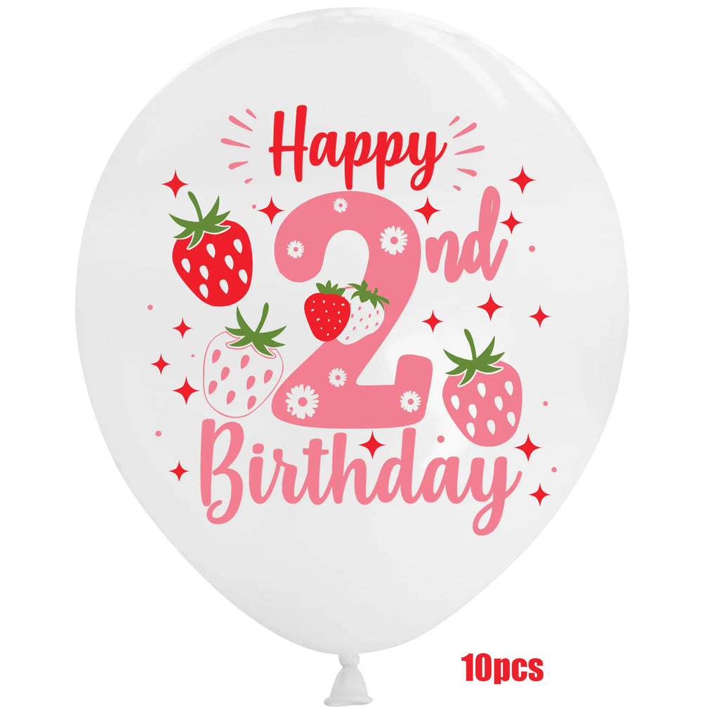 12 Inch Strawberry Themed Latex Balloons for Hawaiian Party Decorations
