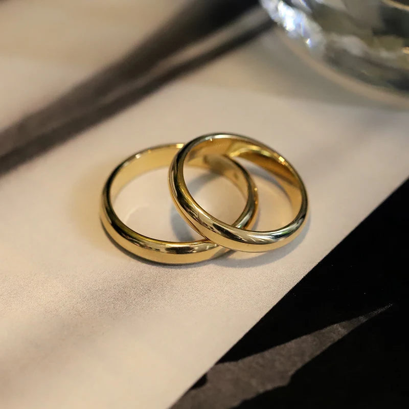 Minimalist 18K Gold Filled Wedding Band Rings for Women Men - Fading-Resistant Jewelry