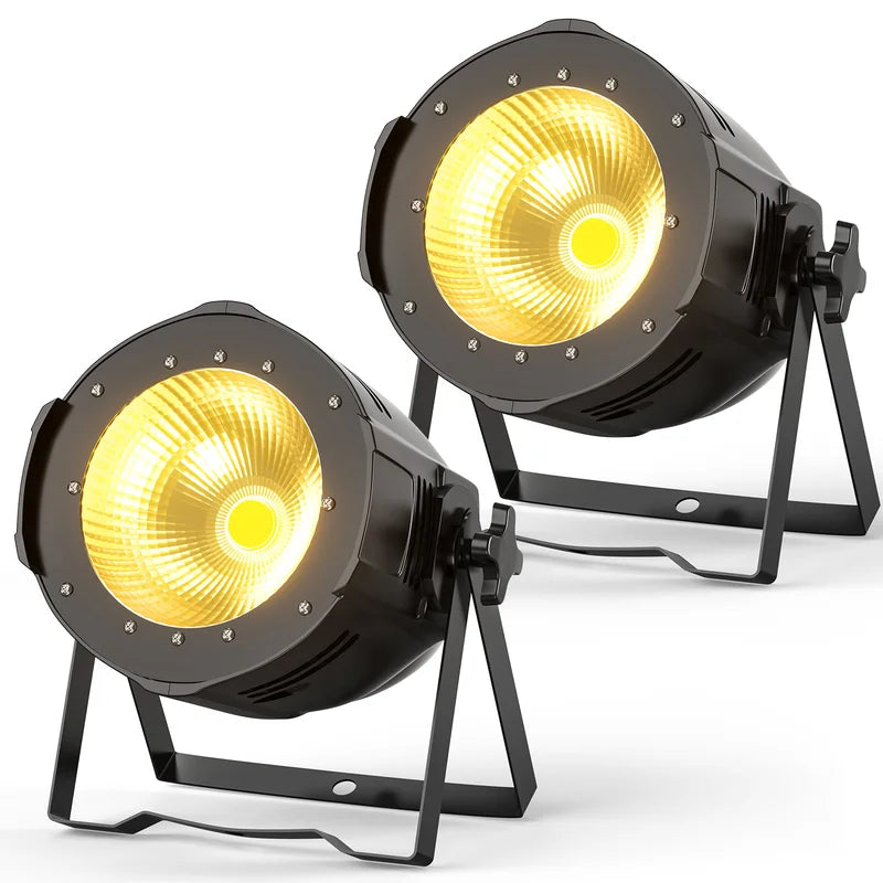 2PCS 100W COB LED Par Stage Lights DJ Wedding Party Effect DMX Control
