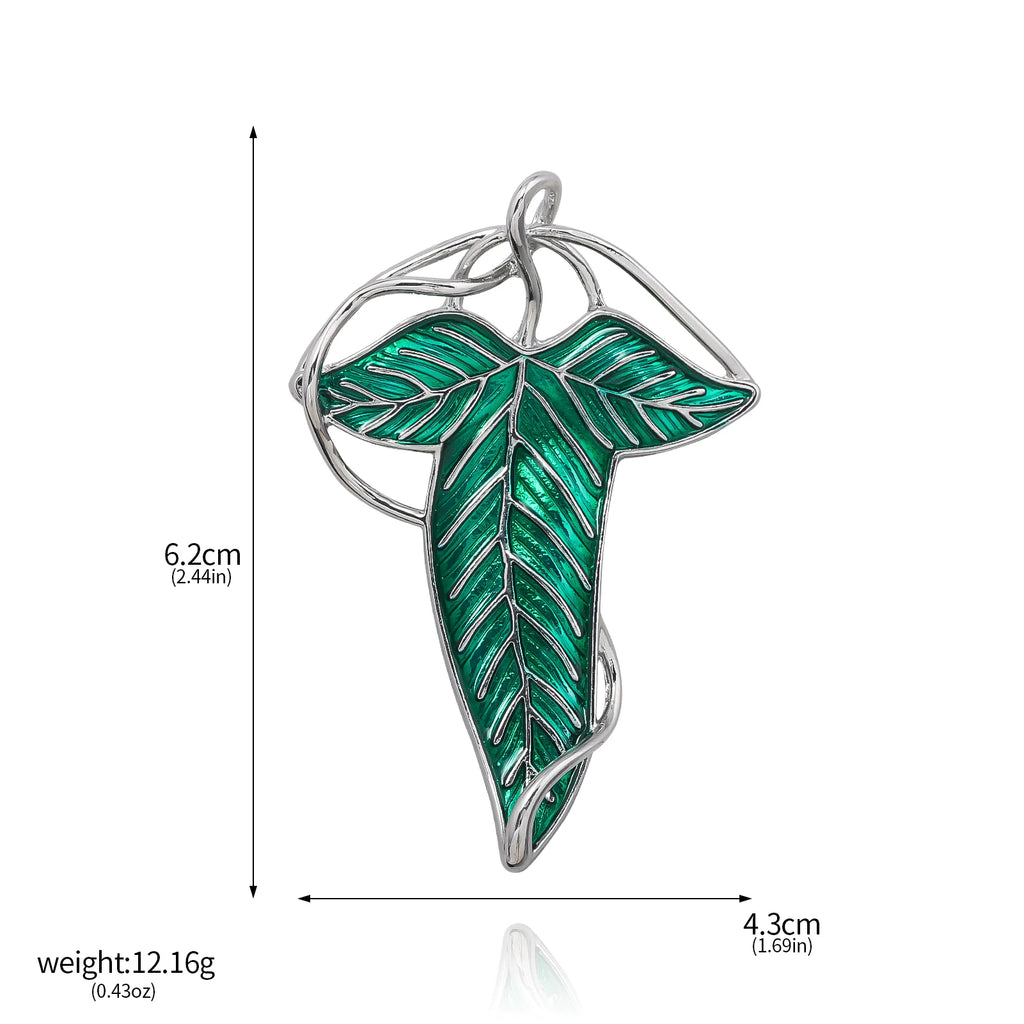 The Lord of the Rings Elf & Hobbit Leaf Brooch Pin - Tolkien Gift for Women & Men