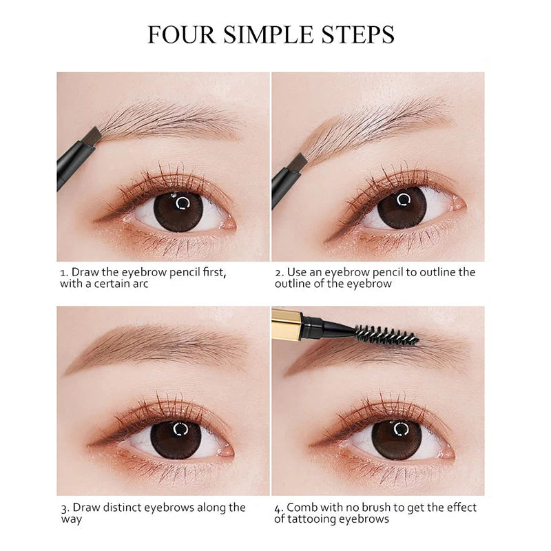 Waterproof Double Head Eyebrow Pencil with Spoolie - Long-Lasting Cosmetics for Women