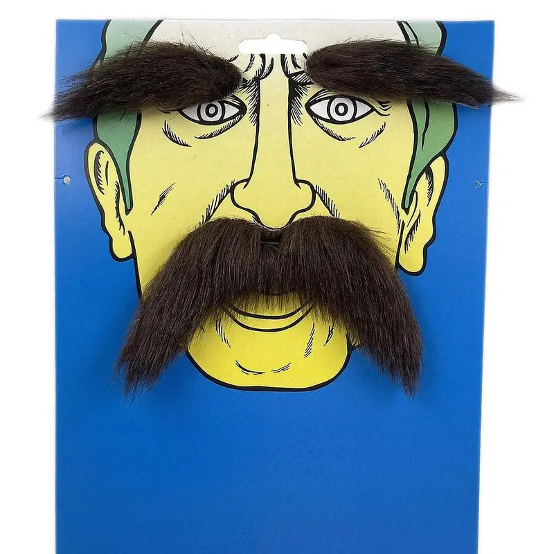 Fake Mustache and Eyebrows Set for Costume and Pretend Play - Halloween Party Props