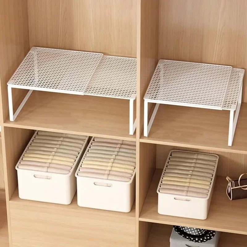 Adjustable Telescopic Closet Shelf Organizer Space Saver for Wardrobe & Cabinets