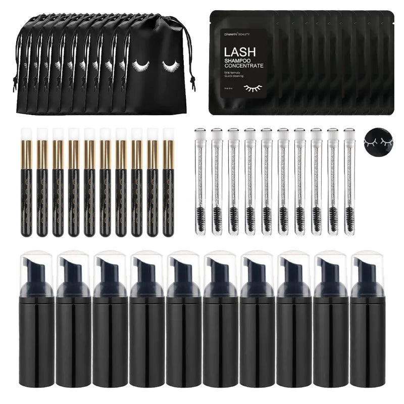 Eyelash Extension Remover Set with Mousse Brush - Non-Irritating Makeup Cleanser