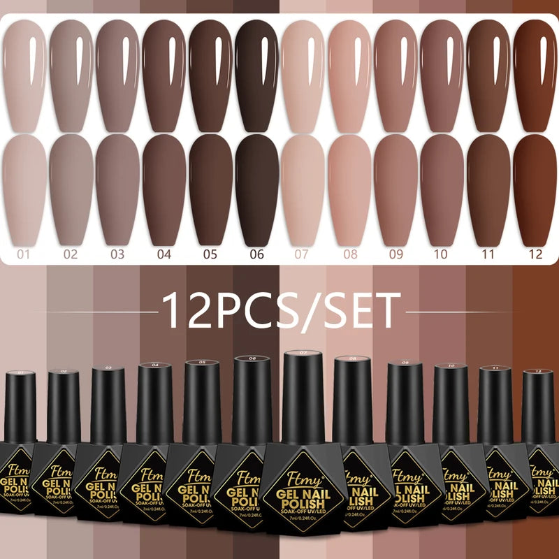 12-Piece Gel Nail Polish Set for Manicure & Nail Art - Spring & Summer Colors