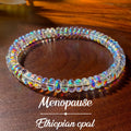 Natural Ethiopian Opal Beaded Bracelet for Women Healing Crystal Jewelry Gift