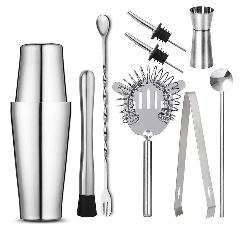 Professional Stainless Steel Cocktail Shaker Bar Set with Multiple Variants