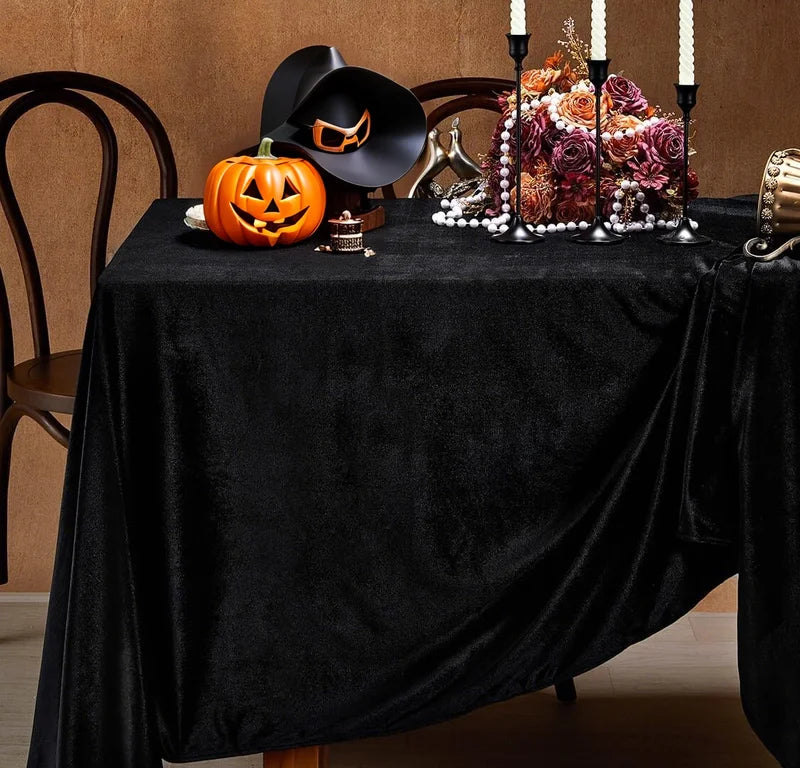 Black Velvet Tablecloth for Party Wedding & Event Decor - Solid Rectangle