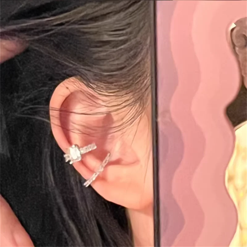 Women No Piercing Crystal Ear Cuff - Zircon Fake Cartilage Clip Earring