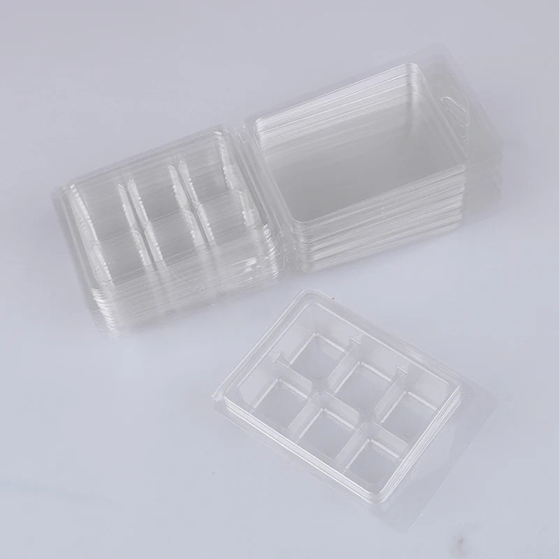 10Pcs Wax Melt Clamshell Molds Clear Wax Cubes for Candle Making