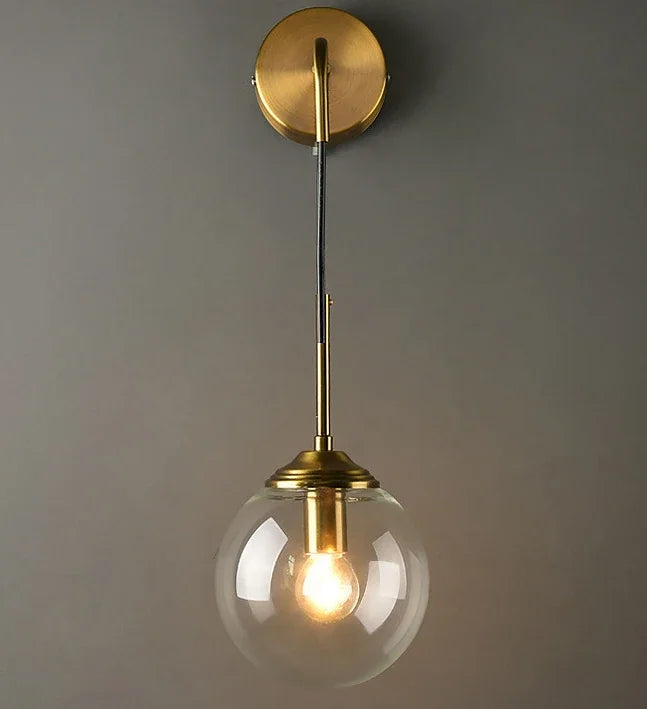Modern Glass Wall Lamp Creative Golden Sconce Nordic Lighting Fixture for Home Bedroom Living Room Kitchen