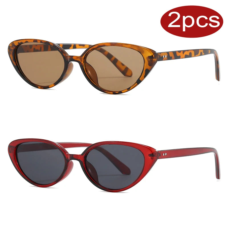 Retro Cat Eye Sunglasses for Women Men Rivet Triangle Style Multi Color Fashion Eyewear