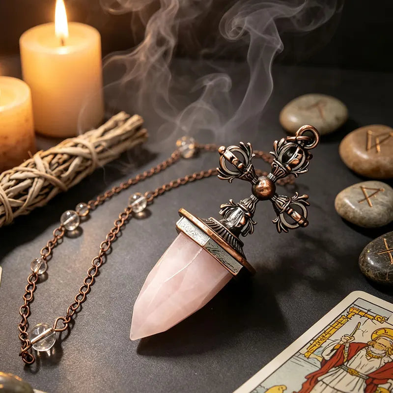 Natural Gem Stone Crystal Pendulum for Divination and Spiritual Healing